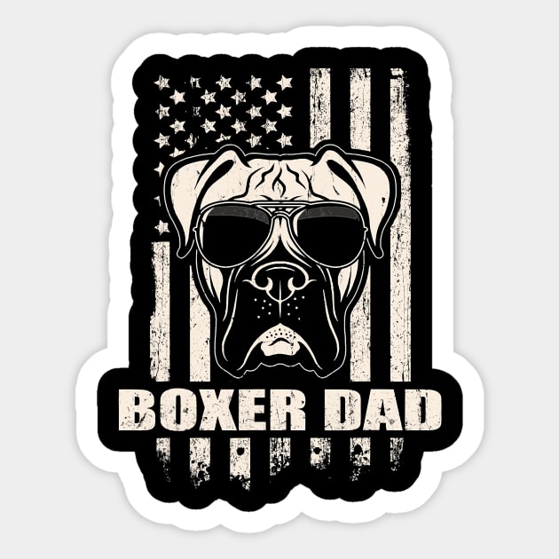 Boxer Dad Cool Vintage Retro Proud American Sticker by IainDodes